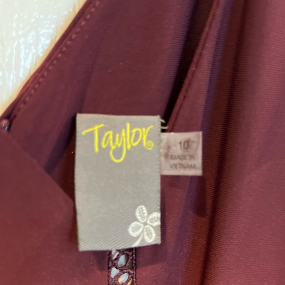 Taylor Burgundy Blush Ruffle Sleeve High Low Knit Midi Dress - Picture 8 of 9